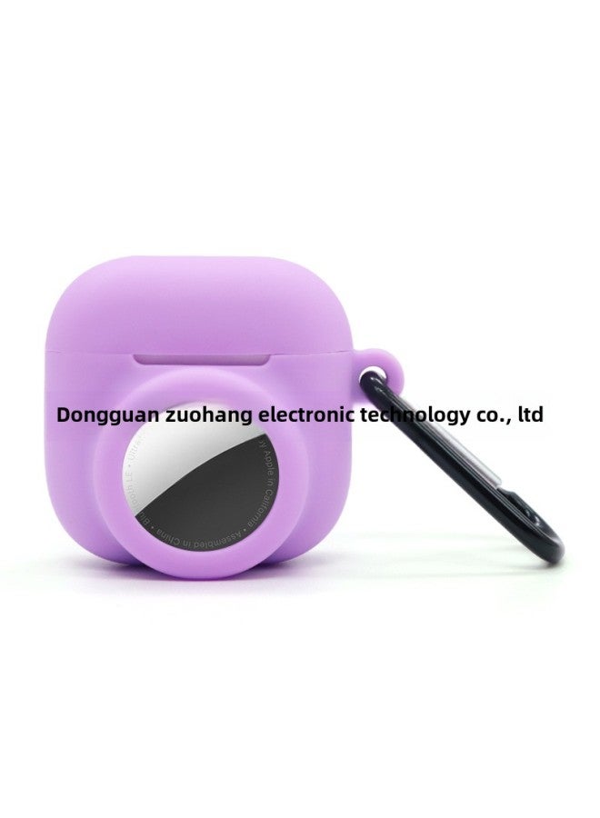 For Airpods4 Apple Wireless Bluetooth Headset Aitag Tracker 2-in -1 Silicone Protective Cover-Color:Luminous Powder-Applicable Models:Model 2024: Airpods 4th Generation  - Image 3
