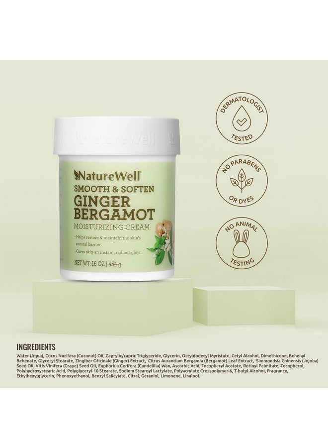 NATURE WELL Smooth & Soften Ginger Bergamot Moisturizing Cream For Face & Body Infused With Natural Oils & Extracts Restores Skin Moisture Barrier 16 Oz. - Image 5