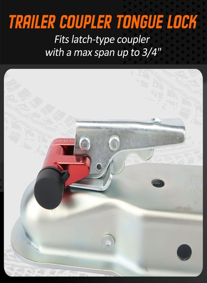 METOWARE Trailer Tongue Coupler Lock with All-Weather Rubber Cap, 1/4" Dia with 7/10" Span Heavy-Duty Trailer Coupler Lock for Tow Boat RV Truck Car's Coupler (1 Pack, Red) - Image 2