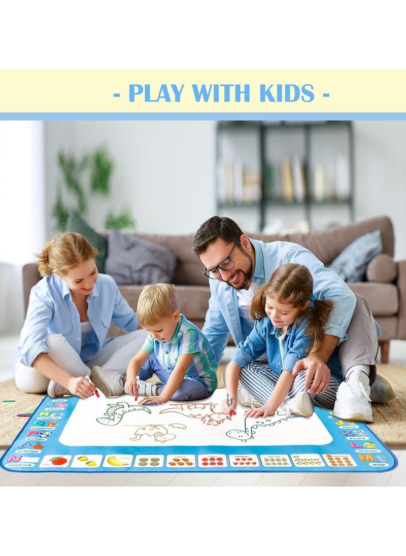 F.A.M.S F.A.M.S 100cm X 100cm Extra Large Water Doodle Aqua Mat, Colorful Creative Educational Water Drawing Doodling Coloring Mat for Kids Toddlers Boys Girls Age of 2 3 4 5 6 7 8  - Image 5