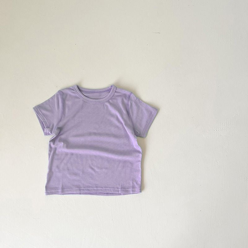 Children'S Solid Color T-Shirt Short Sleeve Summer Boys And Girls Round Neck Modal Thin Top Half Sleeve Children'S Clothing 0048A003 - Image 4