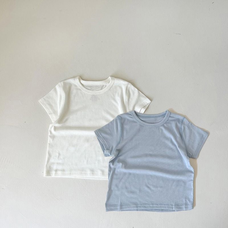 Children'S Solid Color T-Shirt Short Sleeve Summer Boys And Girls Round Neck Modal Thin Top Half Sleeve Children'S Clothing 0048A003 - Image 1
