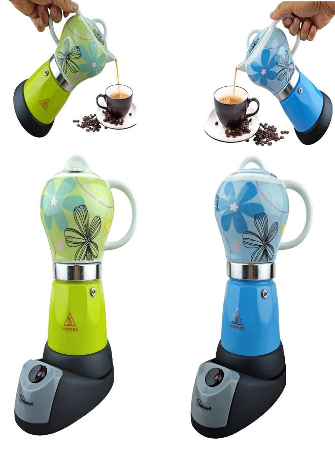 UNIWARE 6 Cup Professional Electric Espresso/Moka Coffee Maker (Blue) - Image 2