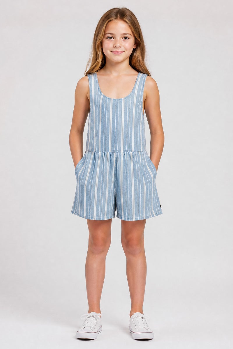 Billabong Kids Girl Sleeveless Stripe Playsuit, Multicolor - Image 1