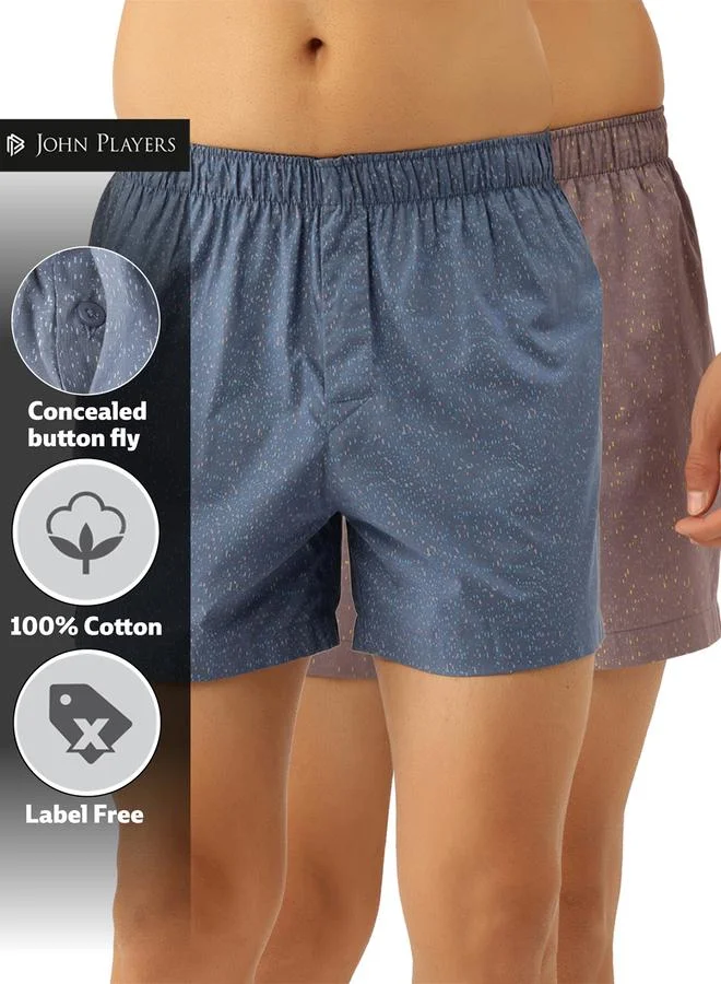 جون بلاير حزمة من 2 - بوكسرات مطبوعة - قطن 100%