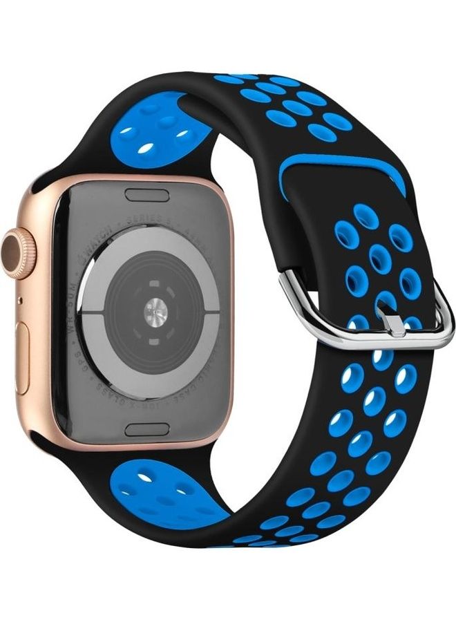 BGM Replacement Band for Apple Watch Series 1/2/3/4/5/6/SE 38/40mm Black/Blue - Image 1