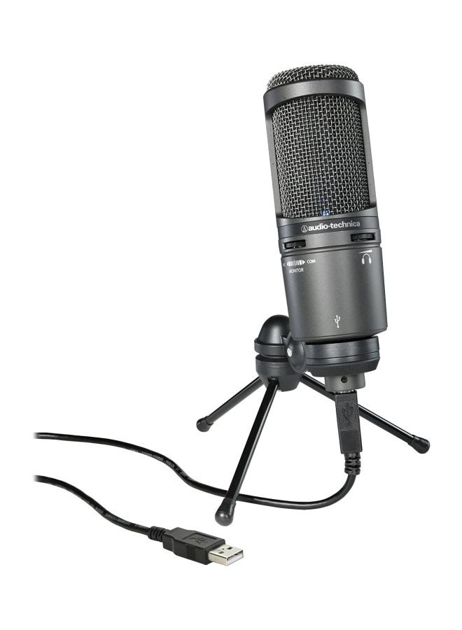 أوديو تكنيكا ميكروفون مكثّف قلبي USB من أوديو تكنيكا AT2020USB PLUS رمادي - Image 1