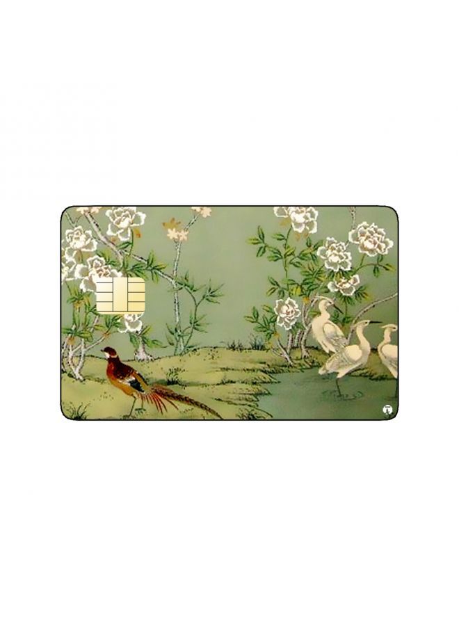 RKN PRINTED BANK CARD STICKER Beautiful Roses Drawing With Birds - Image 2