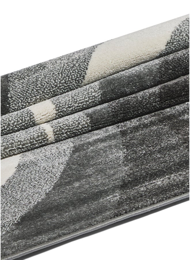 Noon East Carpet Rug Woven with Soft Texture |Prism Point Design  - Light Grey | Size - 80x150 cm - 2.6x5 ft |For Bedside runners, In front of TV units, Entry Hallway - Image 5