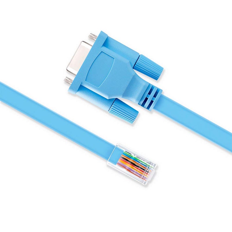 D-tech DB9 to RJ45 Console Cable Cisco Device Management Serial Adapter 72-3383-01 CAB-CONSOLE-RJ45 (6 Feet, Blue) - Image 4