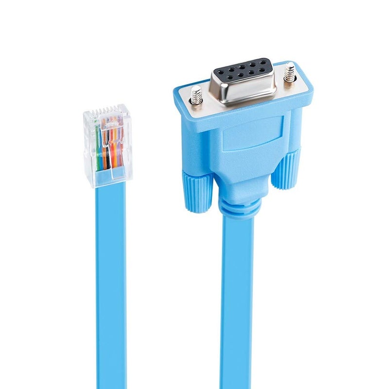 D-tech DB9 to RJ45 Console Cable Cisco Device Management Serial Adapter 72-3383-01 CAB-CONSOLE-RJ45 (6 Feet, Blue) - Image 3