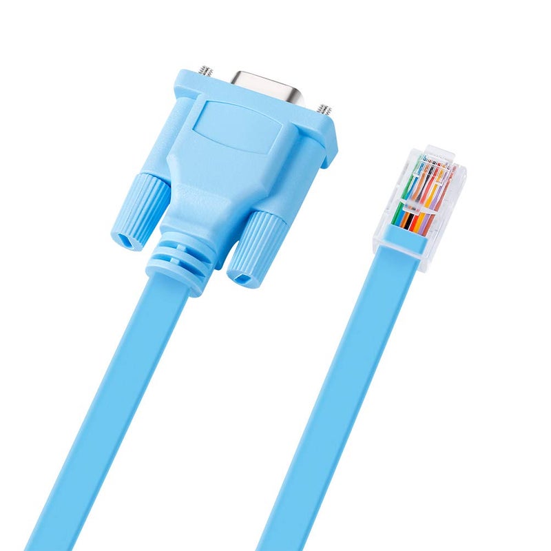 D-tech DB9 to RJ45 Console Cable Cisco Device Management Serial Adapter 72-3383-01 CAB-CONSOLE-RJ45 (6 Feet, Blue) - Image 5