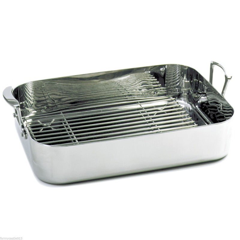 Norpro KRONA Stainless Steel 16.25 x 12.5 Roaster with Rack - Image 5