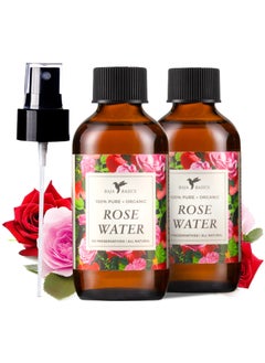 Baja Basics Rose Water Spray For Face Body  Hair Hydrating Facial Toner Refreshing Soothing Mist Moisturizer for Dry Skin  Vegan Beauty Skincare Products  4oz 2 Pack 
