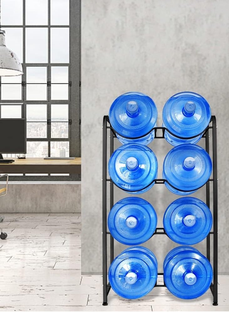 DubaiGallery Steel Water Bottle Storage Rack 5 Tier For 8 Bottles Gallon Jar Cane Jug Holder Cooler Organizer Shelf Stand For Home Kitchen Office Garages Restaurant Gym - Image 3
