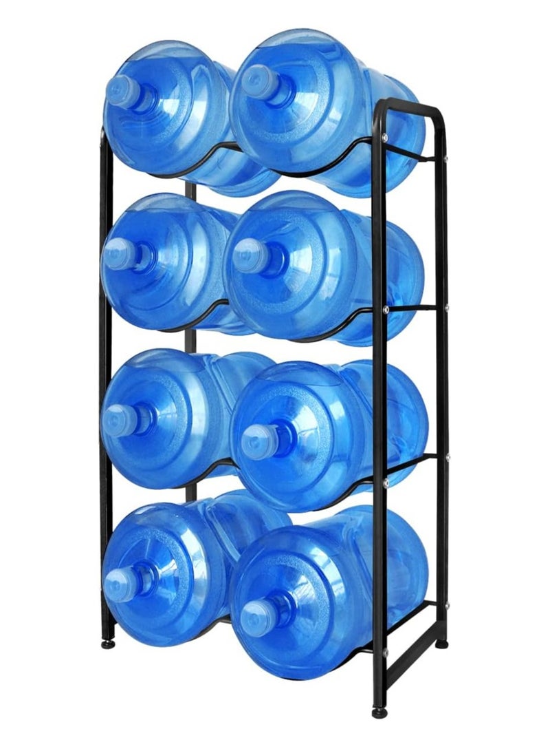 DubaiGallery Steel Water Bottle Storage Rack 5 Tier For 8 Bottles Gallon Jar Cane Jug Holder Cooler Organizer Shelf Stand For Home Kitchen Office Garages Restaurant Gym - Image 1