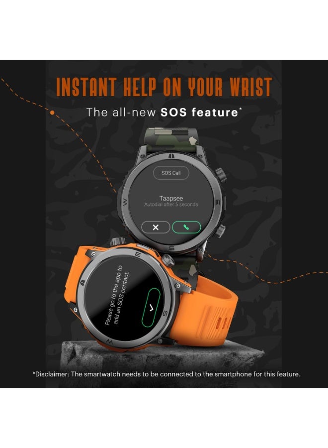 Noise Newly Launched Endeavour Rugged Design 1.46" AMOLED Display Smart Watch, BT Calling, SoS Feature, Rapid Health & 100+ Sports Modes- (Fiery Orange) - Image 3