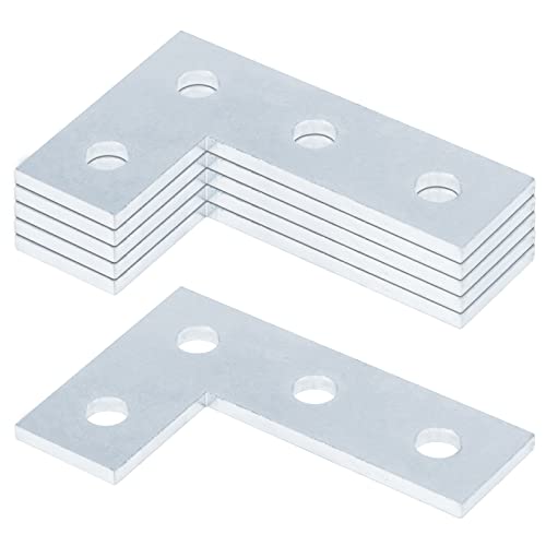 heneng 6 Pcs 4 Hole Flat Plate Fitting for 1-5/8" Strut Channel, Flat Plate Bracket Corner Brace, 7/32" Thick - Image 1