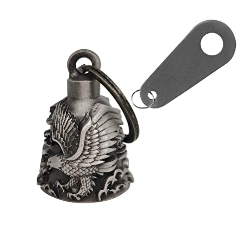 GARGOYLE BELLS Motorcycle Bell with Hanger for Biker, Good Luck Biker Bells & Motorcycle Accessories, Key Chain with Delicate Luck Bell - Image 1