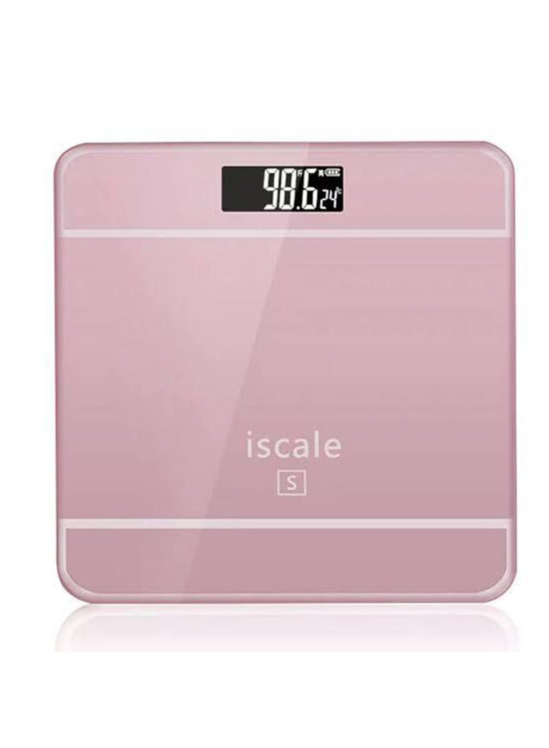 Iscale Body Weight Digital Scale with LCD Display Screen- Pink 