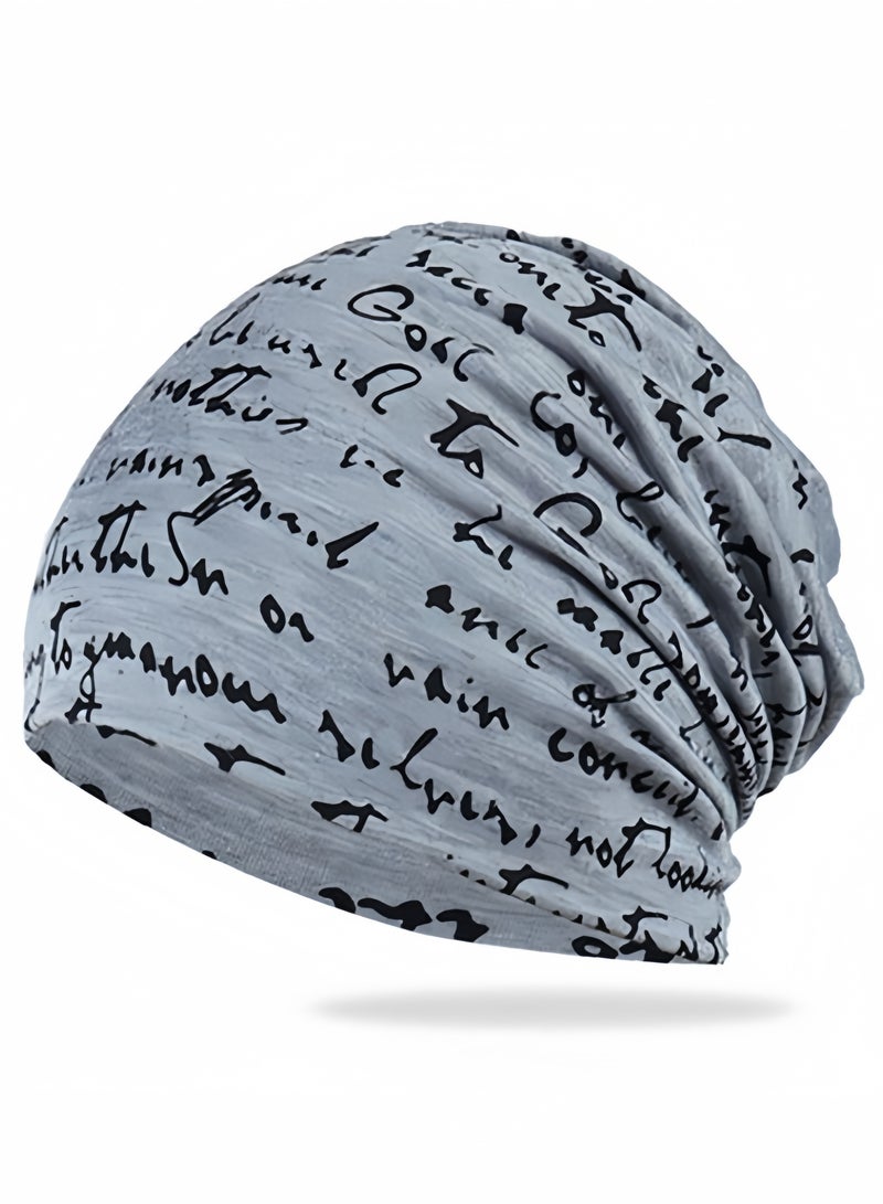 قبعة تزلج هيب هوب كاجوال للجنسين، قبعة رفيعة مع طباعة حروف (رمادي فاتح) - Image 1