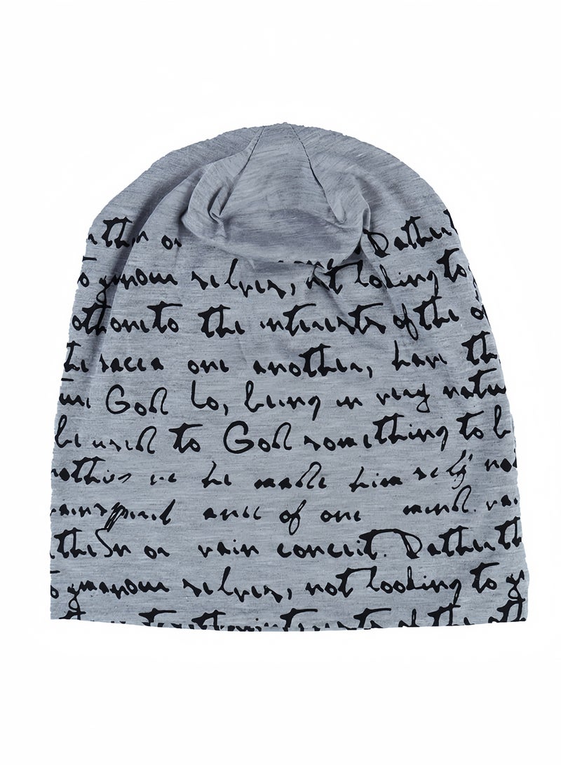 قبعة تزلج هيب هوب كاجوال للجنسين، قبعة رفيعة مع طباعة حروف (رمادي فاتح) - Image 2