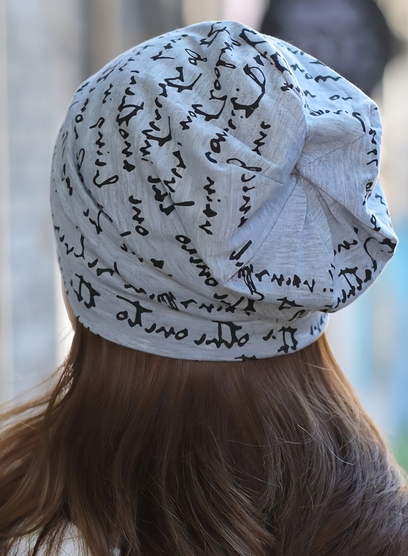 قبعة تزلج هيب هوب كاجوال للجنسين، قبعة رفيعة مع طباعة حروف (رمادي فاتح) - Image 3