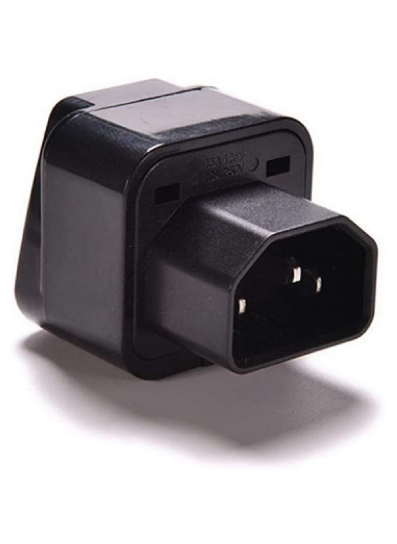 Generic - IEC C14 to Universal Female AU US UK EU C13 Safe Socket Power Adapter AC Plug - Image 1