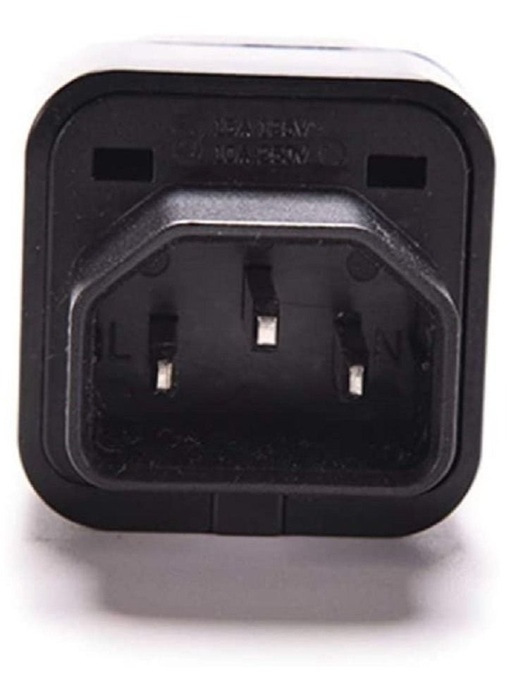 Generic - IEC C14 to Universal Female AU US UK EU C13 Safe Socket Power Adapter AC Plug - Image 1