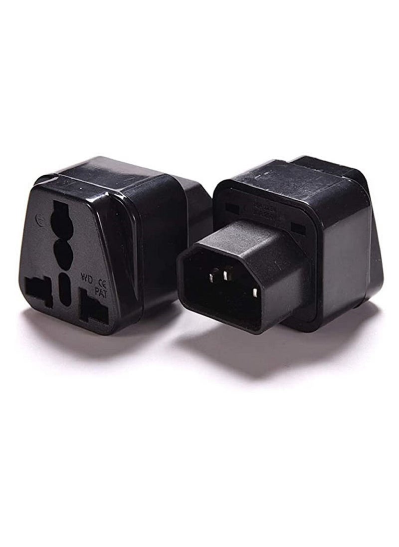 Generic - IEC C14 to Universal Female AU US UK EU C13 Safe Socket Power Adapter AC Plug - Image 1