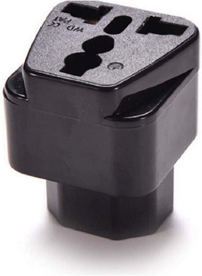 Generic - IEC C14 to Universal Female AU US UK EU C13 Safe Socket Power Adapter AC Plug - Image 1
