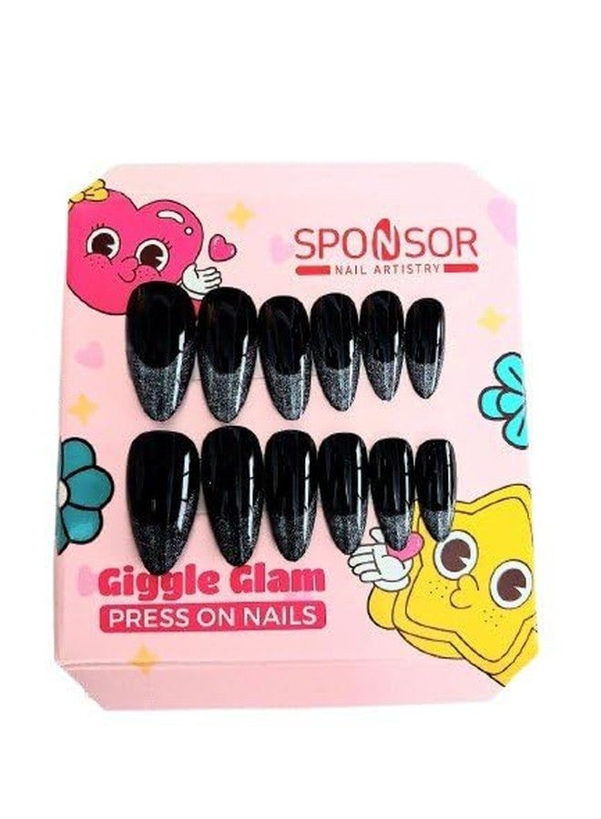 FICTIOUS Giggle Glam Series 12PCS Elegant Press-On Nails - Lightweight Artificial False Nails with Professional Finish, Quick DIY Salon Manicure Set for Parties & Daily Use (Multicolor & Multidesign) - Image 2