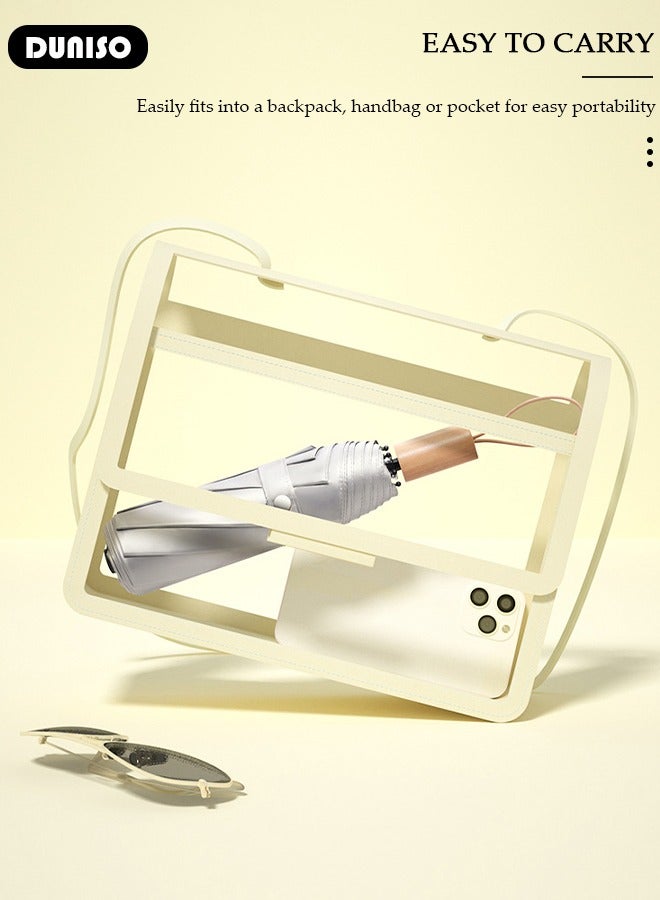 DUNISO Travel Umbrella UV Resistant, Folding Umbrella Sun Protection Lightweight Compact Portable Waterproof Windproof Rain Umbrella for Men Women - Image 4