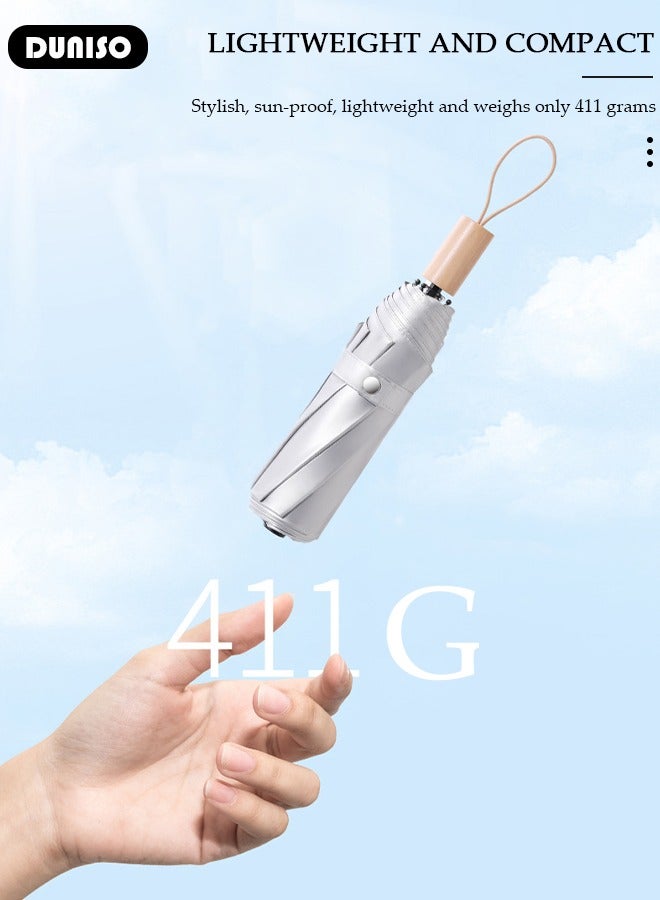 DUNISO Travel Umbrella UV Resistant, Folding Umbrella Sun Protection Lightweight Compact Portable Waterproof Windproof Rain Umbrella for Men Women - Image 5