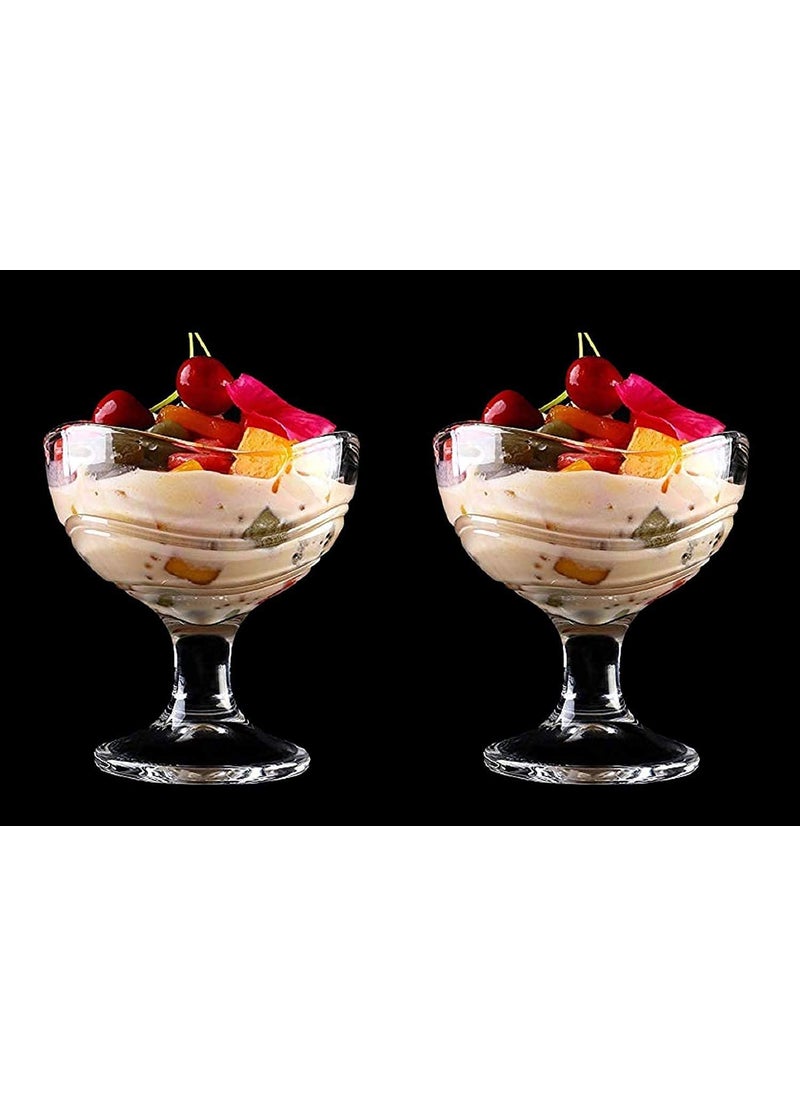 Kmart KHODIYAR Crystal Clear Transparent Glass Round Shape Ice Cream Bowl Perfect for Dessert Ice Cream Fruit Salad and Cocktail Cups Dessert Bowl150 ml 6  - Image 2