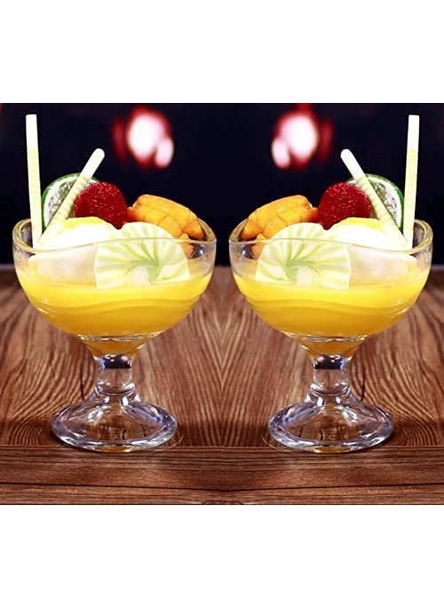 Kmart KHODIYAR Crystal Clear Transparent Glass Round Shape Ice Cream Bowl Perfect for Dessert Ice Cream Fruit Salad and Cocktail Cups Dessert Bowl150 ml 6  - Image 3