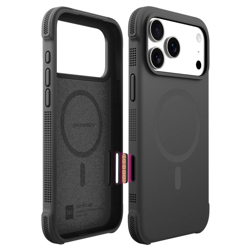 Upcommon Grit Fit Case for iPhone 17 Pro Max, Camera Control Button, Compatible with MagSafe, Shockproof, 12 FT Military-Grade Drop Protection (Black) - Image 1