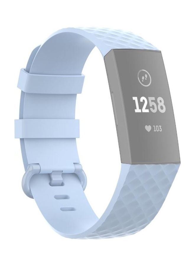 NIBEMINENT Colour Buckle TPU Wrist Strap Watch Band for Fitbit Charge 4/3/SE Blue - Image 1