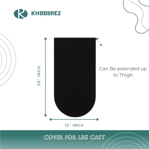 KHOOBREZ Pu Coating Waterproof Cast Leg Cover 1 Unit Universal Size CLC(Black) - Image 2