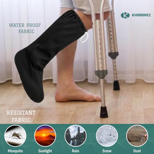 KHOOBREZ Pu Coating Waterproof Cast Leg Cover 1 Unit Universal Size CLC(Black) - Image 5