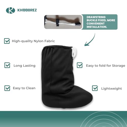KHOOBREZ Pu Coating Waterproof Cast Leg Cover 1 Unit Universal Size CLC(Black) - Image 3