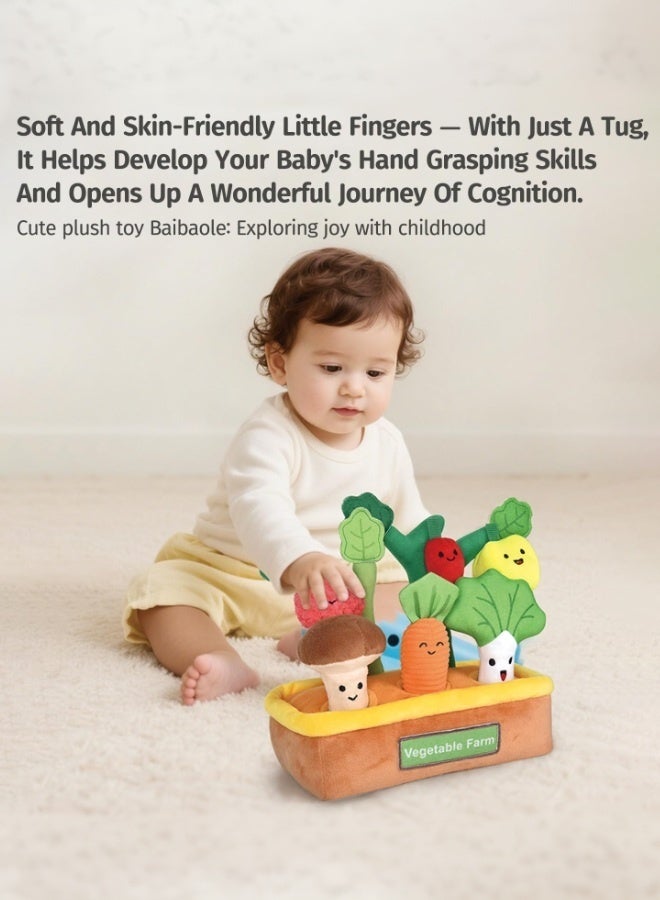 tangs Multi Sensory Shape, Baby Toys 6-12 Months, Fruits Vegetables Garden Plant Plush, Montessori Educational Learning Fine Motor Skills Toys, Baby Toys Boys Girls Gifts - Image 5