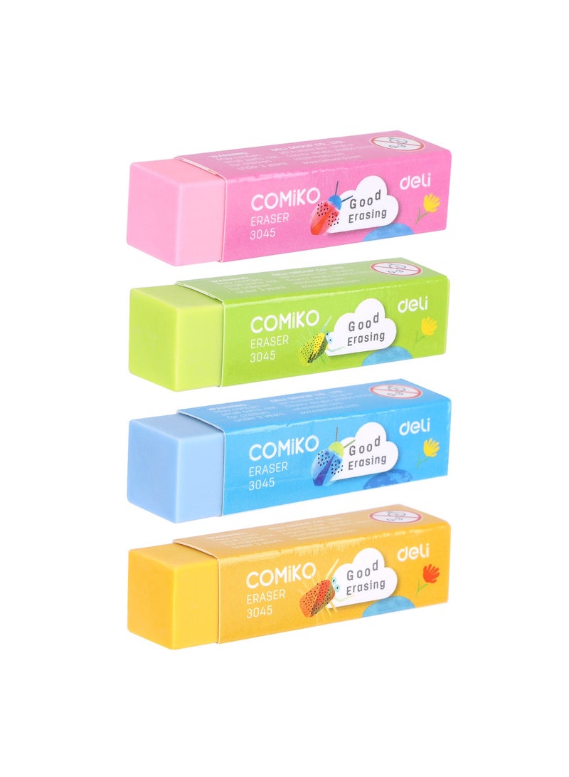 Deli Comiko E3045 Eraser 60×15×15mm Eco-PVC - 36pcs - ideal for school and exam use - Image 3