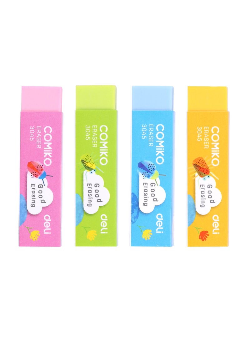 Deli Comiko E3045 Eraser 60×15×15mm Eco-PVC - 36pcs - ideal for school and exam use - Image 2
