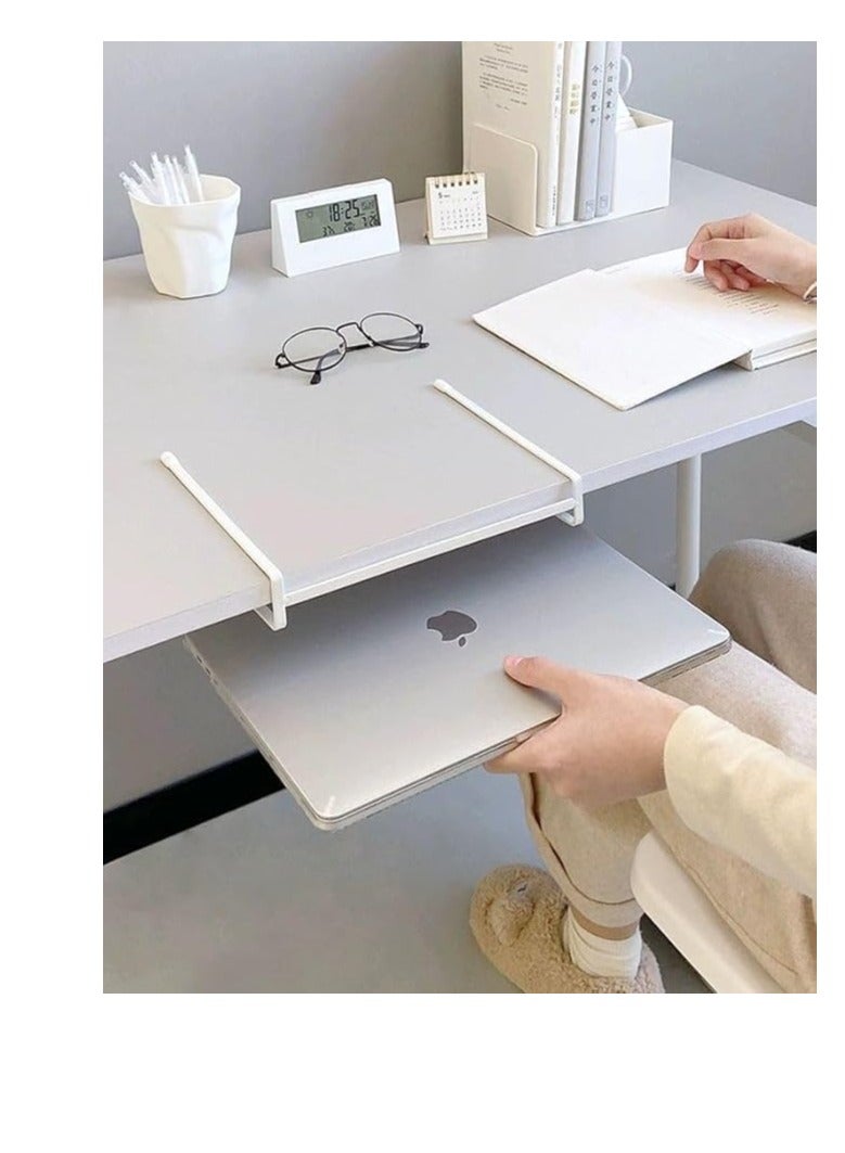 Laptop Stand Dormitory Desktop Student Artifact Storage Basket Hanging Under Table Iron Stand Storage Rack - Multicolor - Image 1