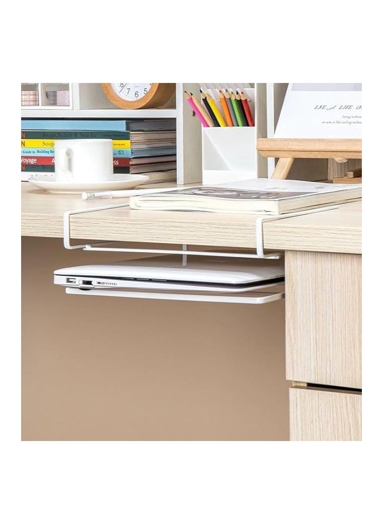 Laptop Stand Dormitory Desktop Student Artifact Storage Basket Hanging Under Table Iron Stand Storage Rack - Multicolor - Image 4