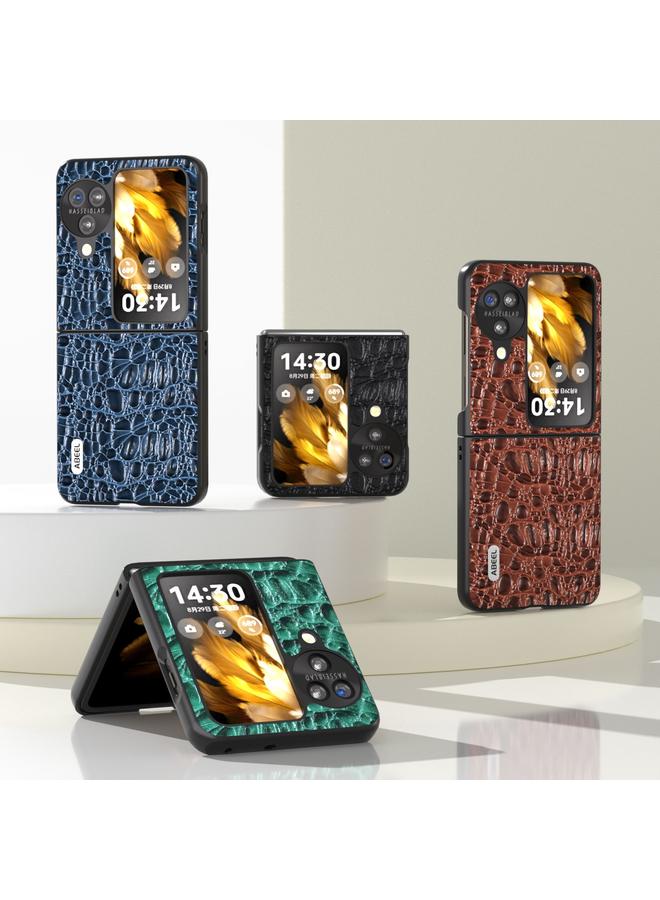 اس-توب جراب قابل للطي لهاتف OPPO Find N3 من ABEEL مصنوع من الجلد الطبيعي مع حافة سوداء - Image 5