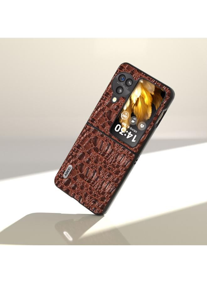 اس-توب جراب قابل للطي لهاتف OPPO Find N3 من ABEEL مصنوع من الجلد الطبيعي مع حافة سوداء - Image 3