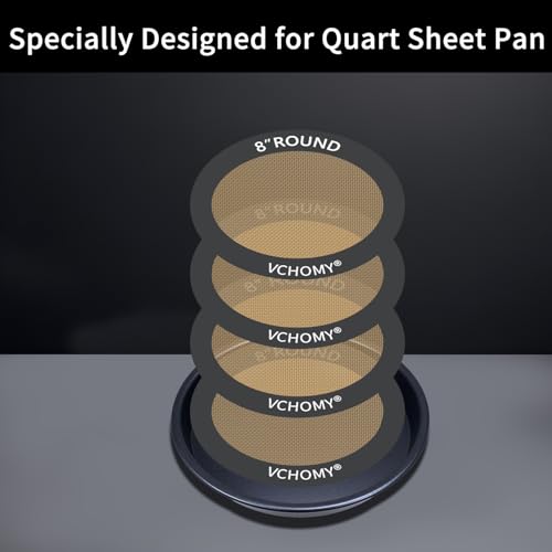 VCHOMY Silicone Baking Mats, Set of 4, Round dia 8 Inch, Non Stick, BPA Free, Baking Sheet Pan Liner for Cake,Pizza,Cookies,Macaron,Bread,Pastry,Toaster (Gray, Round-dia 8 inch) - Image 2