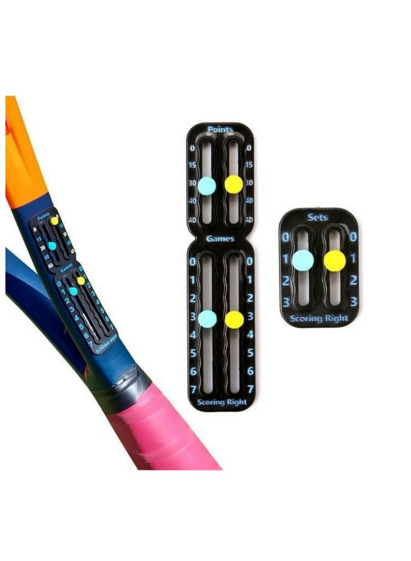 عداد تسجيل النقاط لكرة المضرب والبَدل المُعتمد من ITF - لوحة تسجيل صغيرة سهلة التركيب لتتبع النقاط والجولات والمجموعات - عداد تسجيل متوافق مضمن مضرب تنس صغير - Image 1